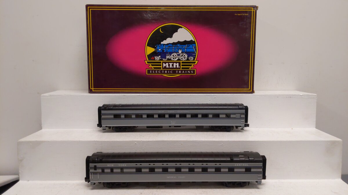 MTH 20-6654 O NYC 70' Streamlined Sleeper/Diner Passenger Car Set (Set of 2) LN/Box