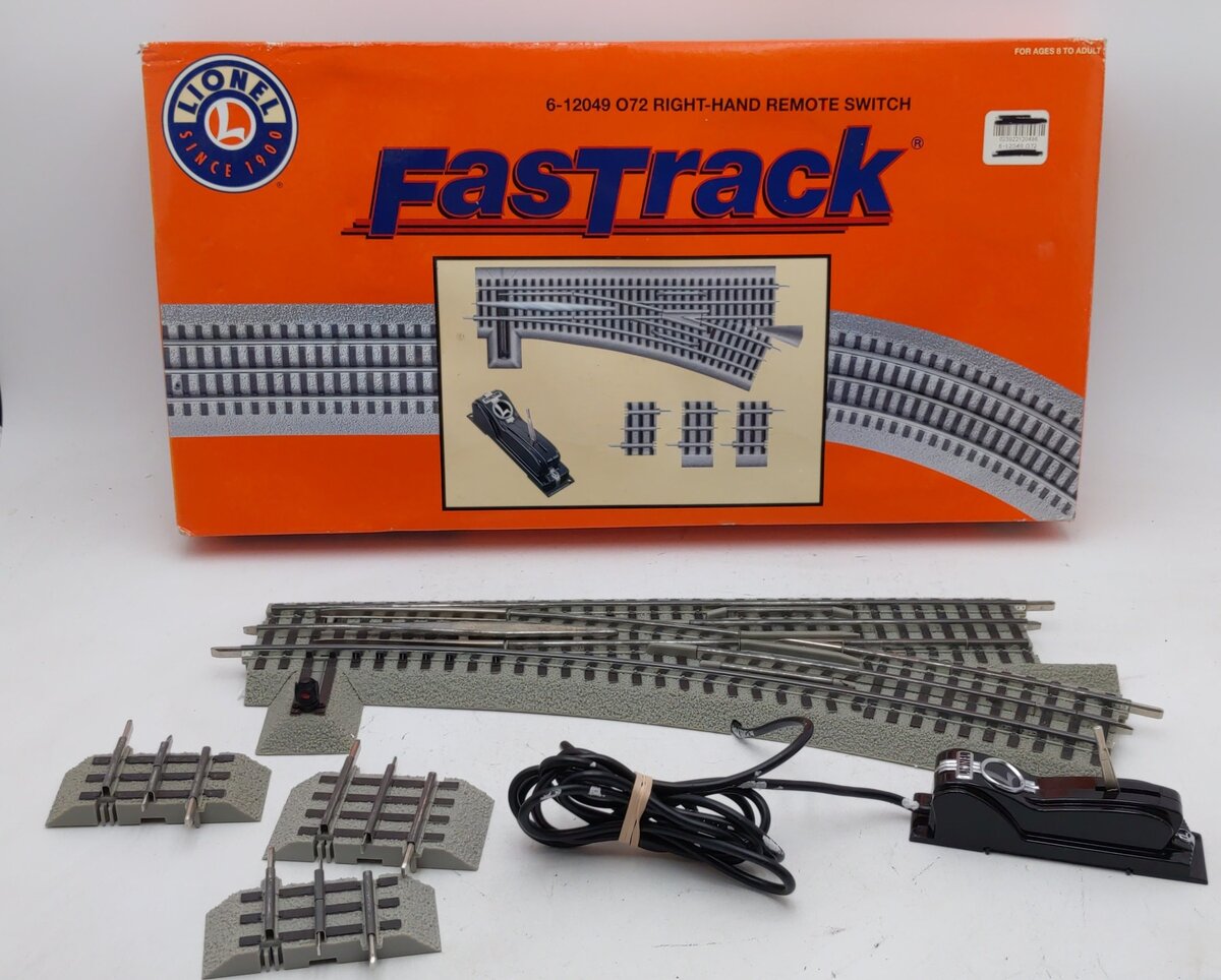 Lionel 6-12049 O72 Right Hand Remote-Control FasTrack Switch Turnout NIB