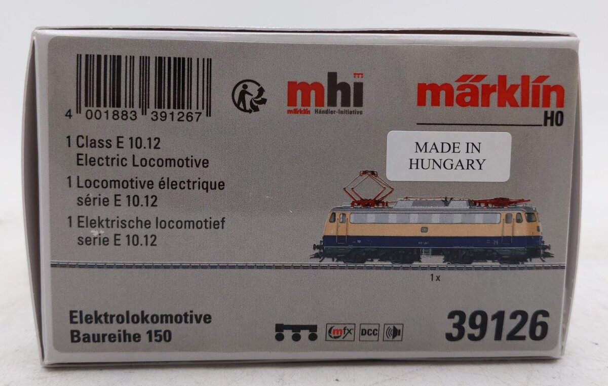 Marklin 39126 HO German Federal Railroad E 10.12 Electric Locomotive Sound/DCC