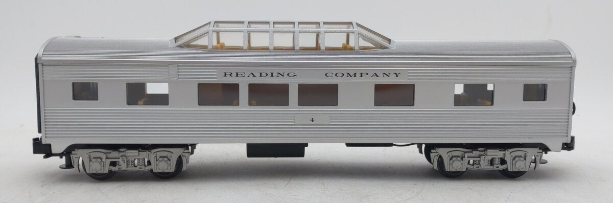 MTH 30-6133D O Gauge Reading Streamlined Vista Dome Passenger Car #4 LN