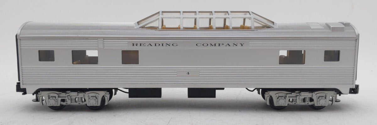 MTH 30-6133D O Gauge Reading Streamlined Vista Dome Passenger Car #4 LN