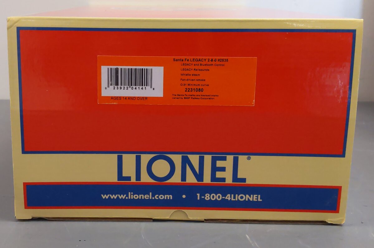 Lionel 2231080 O Scale Santa Fe BTO Legacy 2-8-0 Steam Locomotive #2535