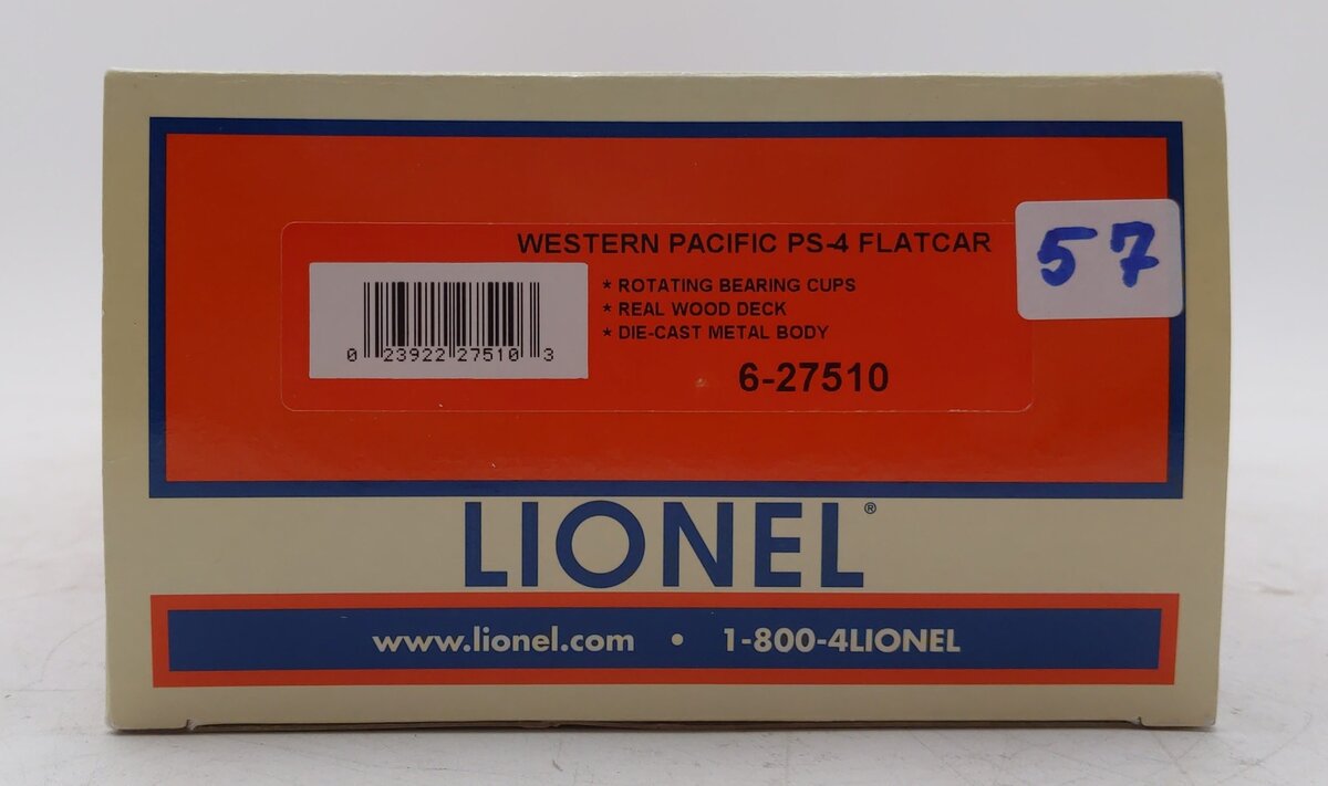 Lionel 6-27510 O Gauge Western Pacific PS-4 Flatcar #2001 LN/Box