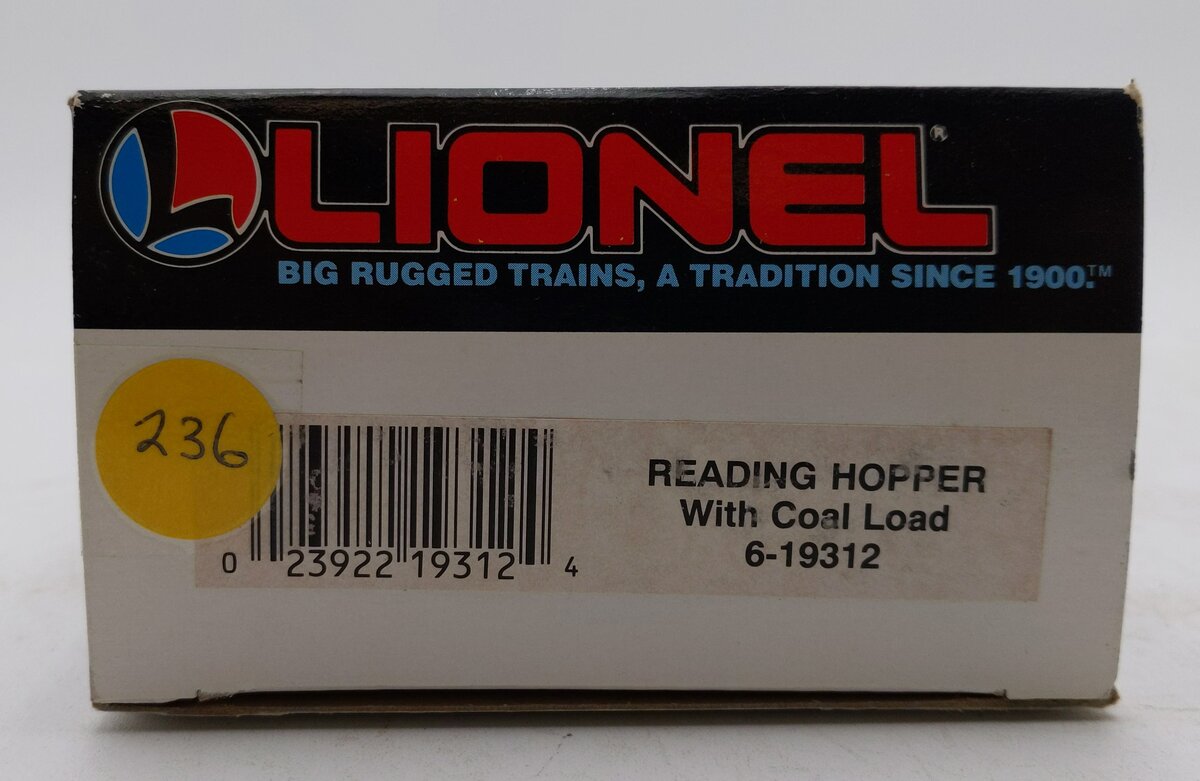 Lionel 6-19312 O Gauge Reading Hopper with Coal Load LN/Box