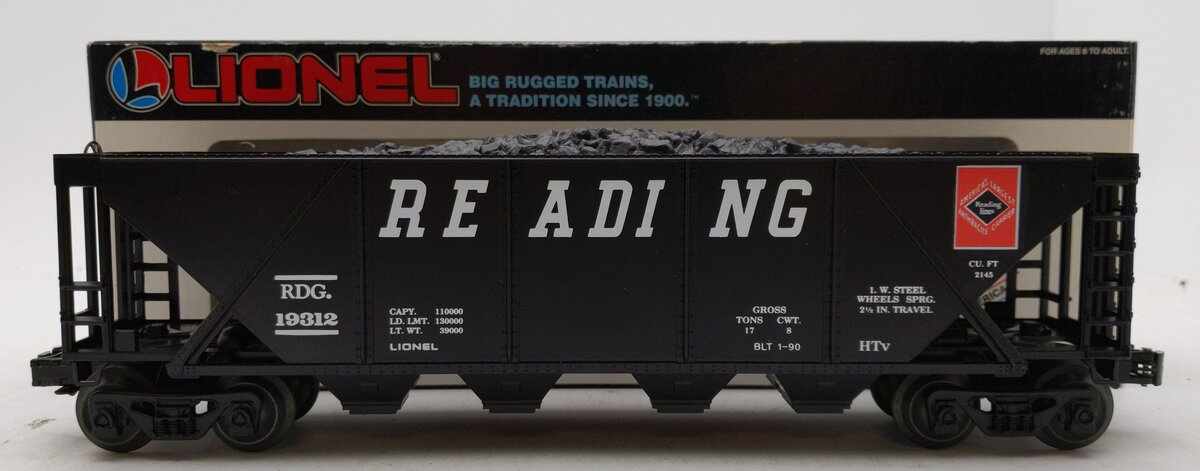 Lionel 6-19312 O Gauge Reading Hopper with Coal Load LN/Box