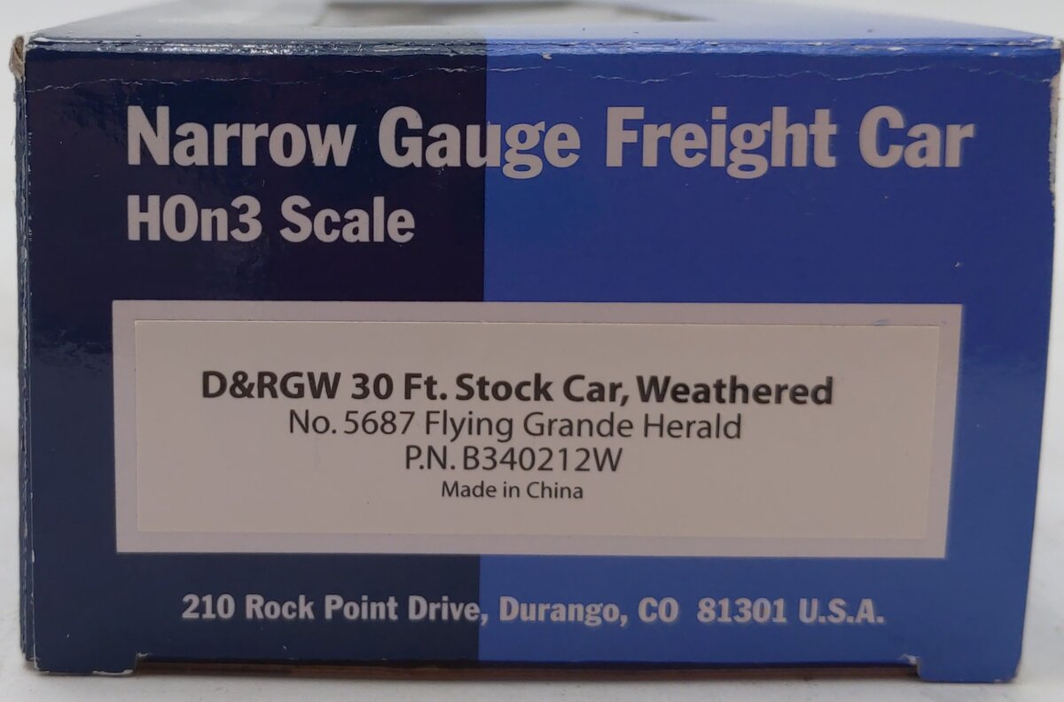 Blackstone Models 340212W HOn3 DRGW 5500-Series 30' Weathered Stock Car #5687