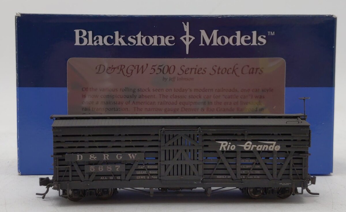Blackstone Models 340212W HOn3 DRGW 5500-Series 30' Weathered Stock Car #5687