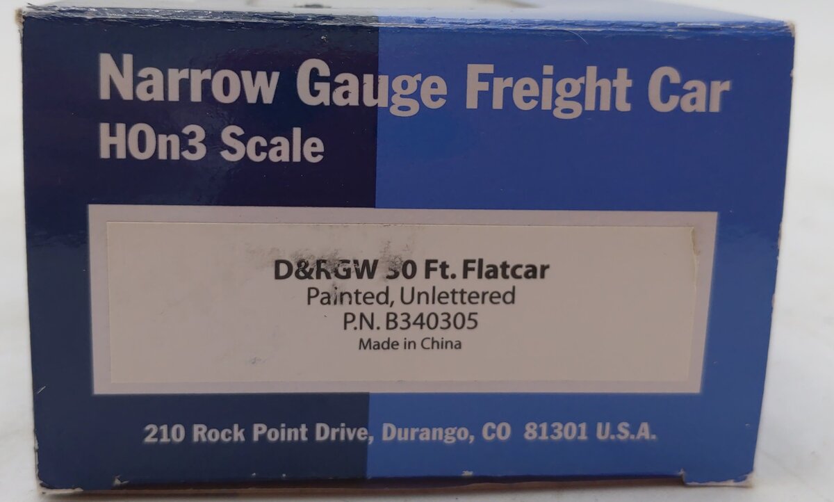 Blackstone Models B340305 HOn3 Unlettered D&RGW 30' Flatcar LN/Box