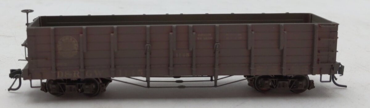 Blackstone Models 340401W HOn3 DRGW 1000 Ser. High Side Weathered Gondola #1145