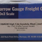 Blackstone Models 340401W HOn3 DRGW 1000 Ser. High Side Weathered Gondola #1145