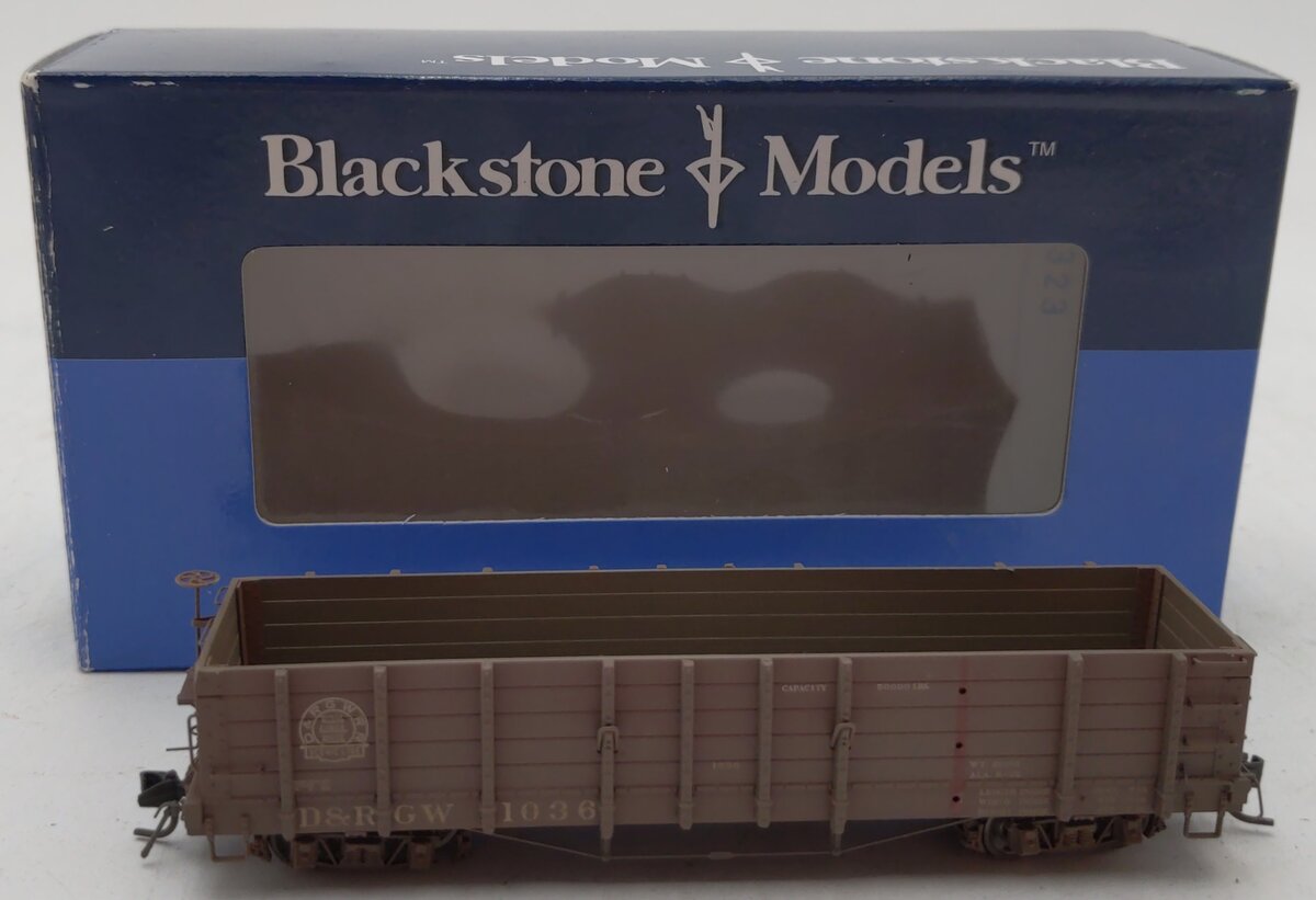 Blackstone Models 340402W HOn3 DRGW 1000 Ser. High Side Weathered Gondola #1036