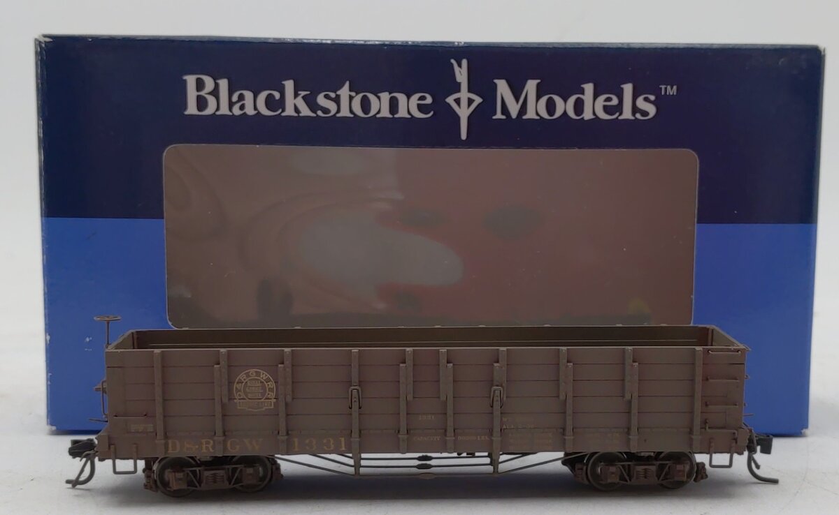 Blackstone Models 340403W HOn3 DRGW 1000 Ser. High Side Weathered Gondola #1331
