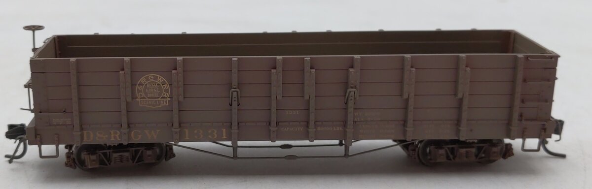 Blackstone Models 340403W HOn3 DRGW 1000 Ser. High Side Weathered Gondola #1331