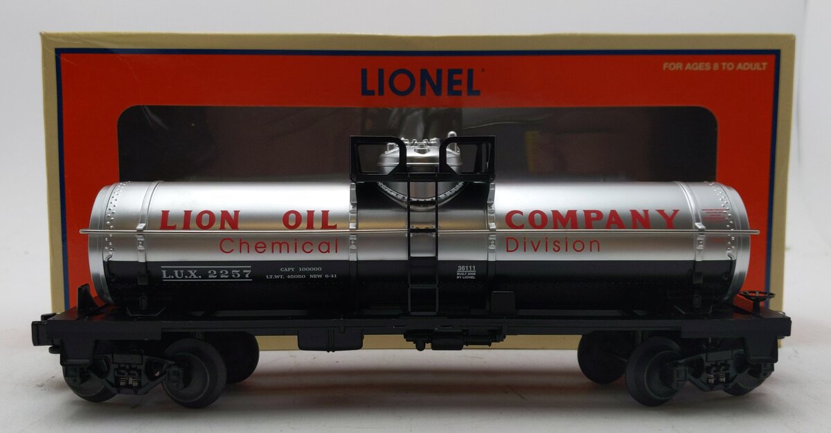 Lionel 6-36111 LUX Lion Oil Rio Grande Single Dome Tank Car #2257 LN/Box