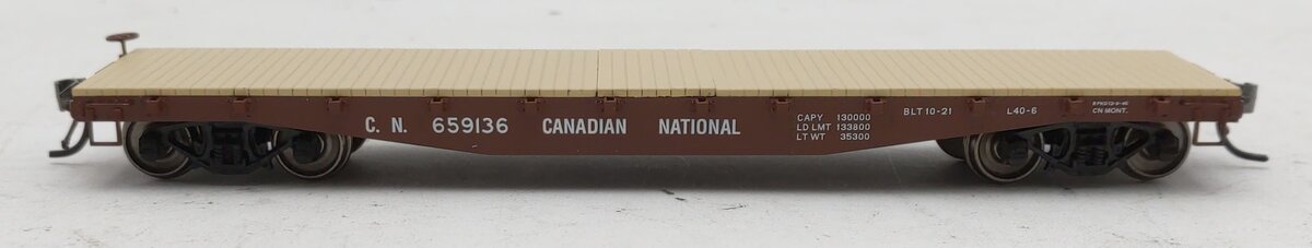 Red Caboose 32310-02 HO Canadian National 42' Fish Belly Flatcar #659136 NIB