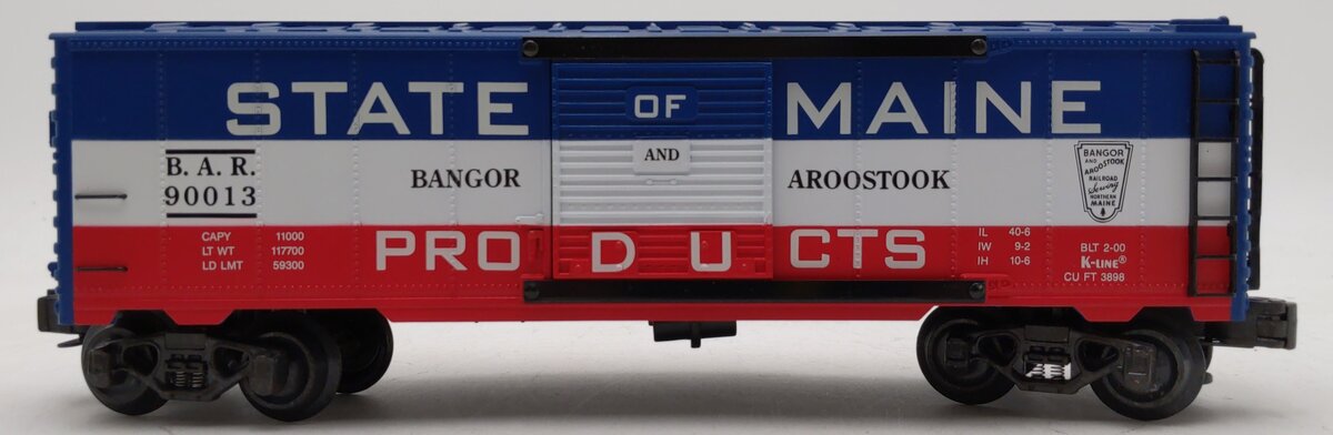 K-Line K90013IC O Gauge KCC State of Maine Boxcar #90013 LN/Box