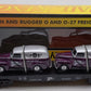 MTH 30-76002 O Gauge MTH RRC-2001 Flatcar with 2 Ertl 1951 Panel Vans LN/Box