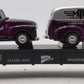MTH 30-76002 O Gauge MTH RRC-2001 Flatcar with 2 Ertl 1951 Panel Vans LN/Box