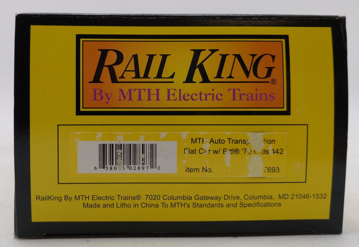 MTH 30-7693 O Gauge MTH Auto Transportation Flatcar w/2 Ertl 1970 Olds 442 Cars LN/Box