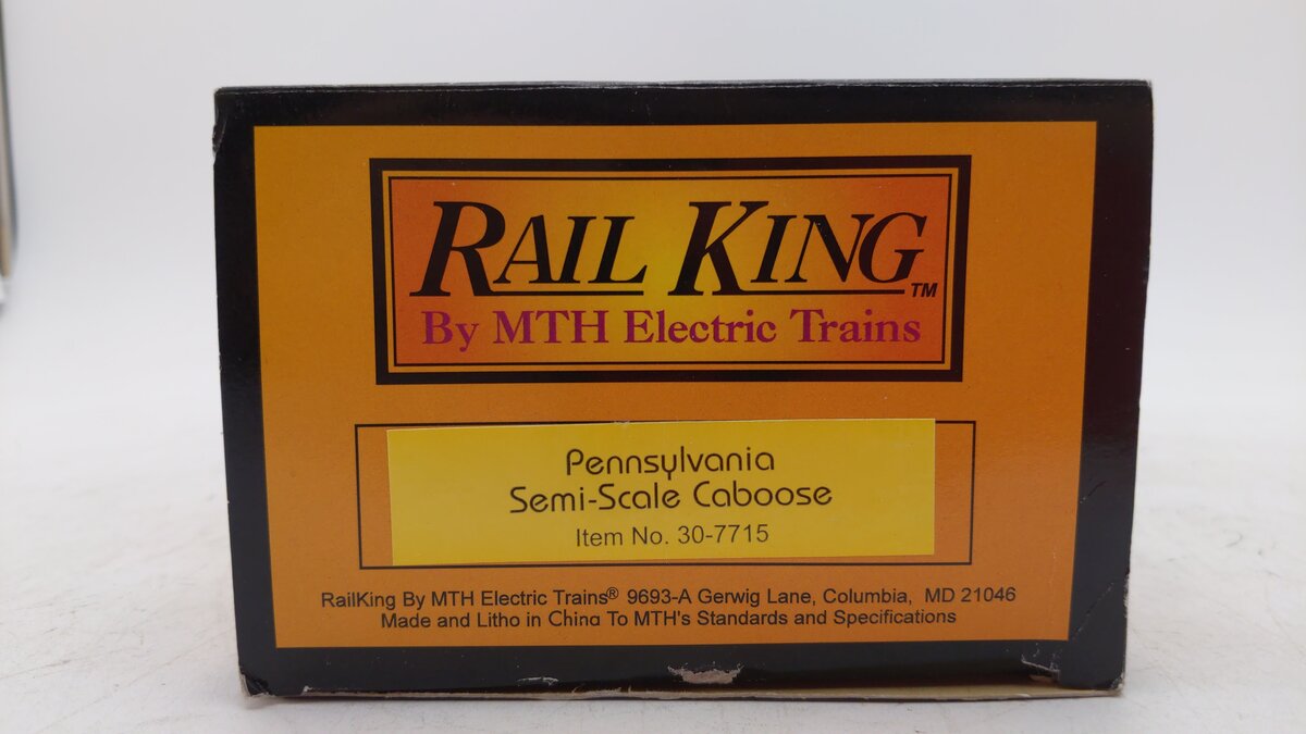 MTH 30-7715 O Gauge RailKing Pennsylvania Semi-Scale Woodsided Caboose #980824