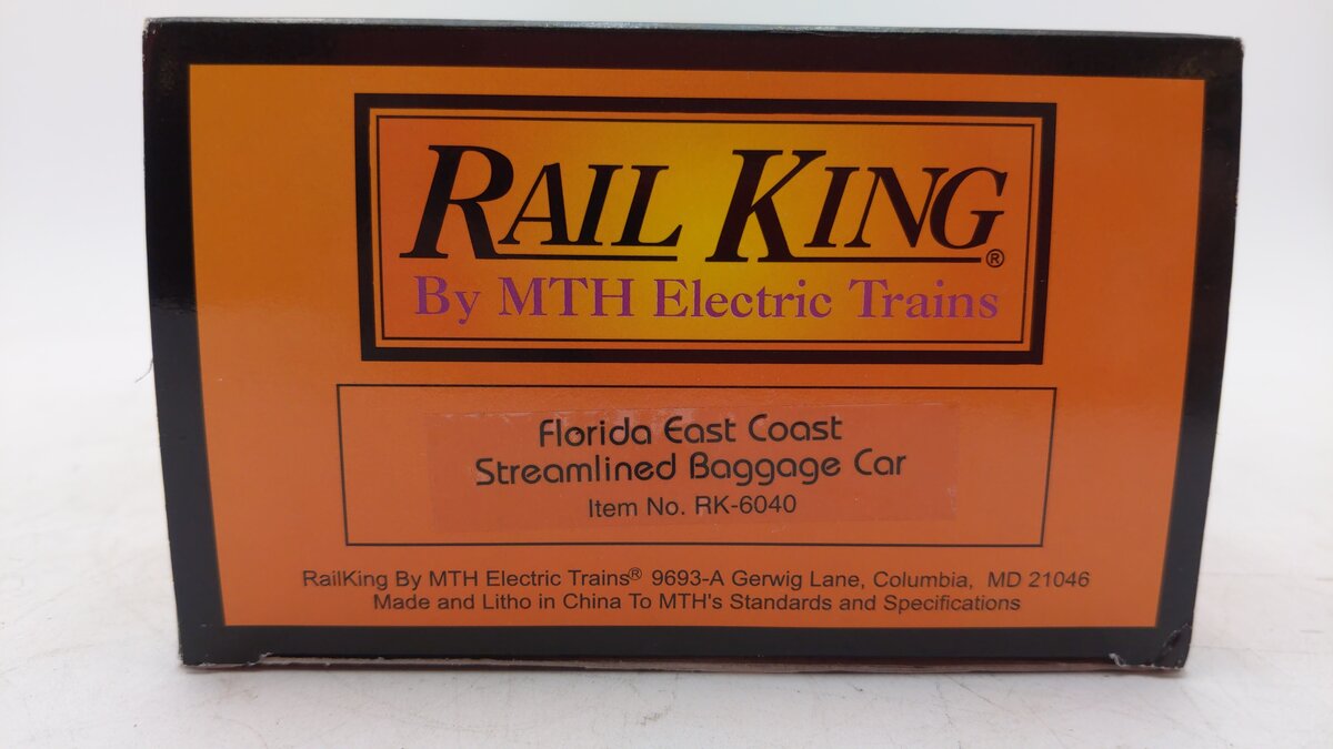 MTH 30-6040 O Gauge FEC Streamlined Baggage Car #443 LN/Box