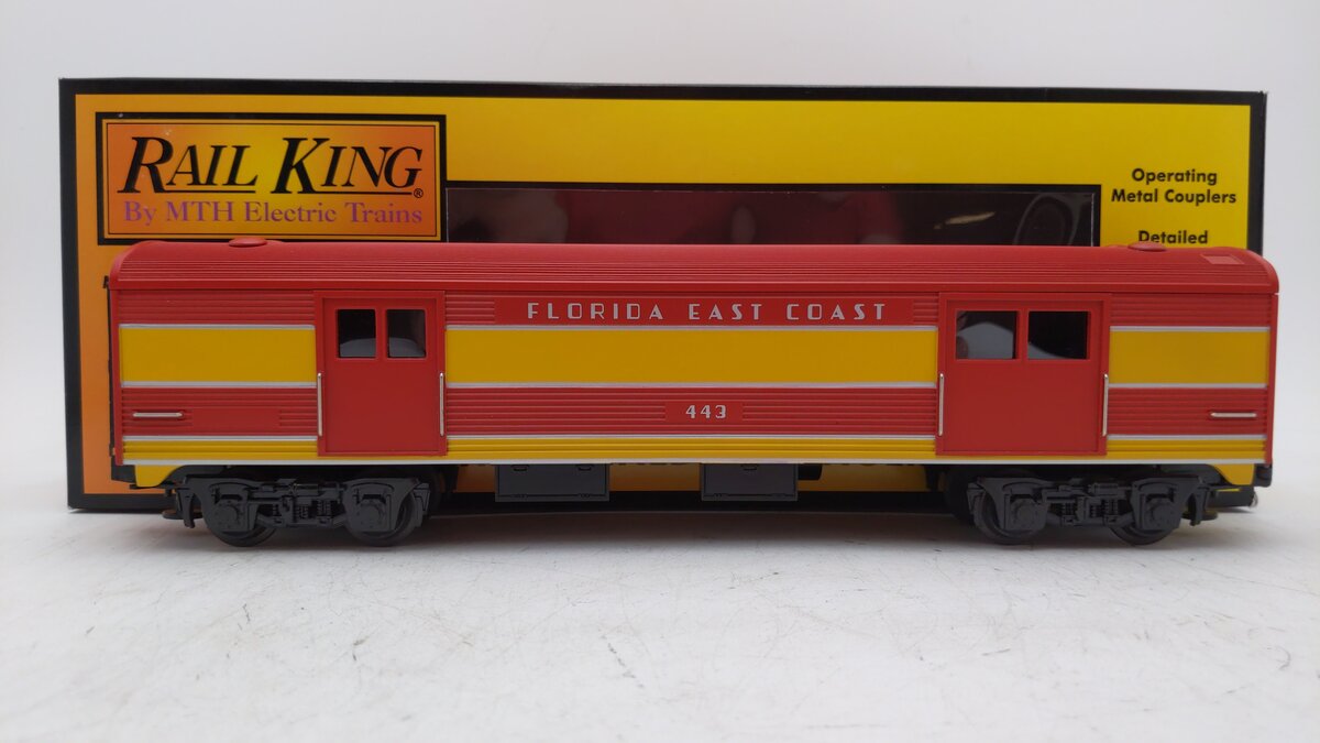 MTH 30-6040 O Gauge FEC Streamlined Baggage Car #443 LN/Box