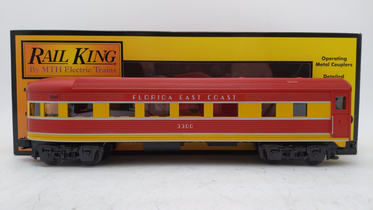 MTH 30-6043 O Gauge Florida East Coast Streamlined Observation Car #3300 LN/Box