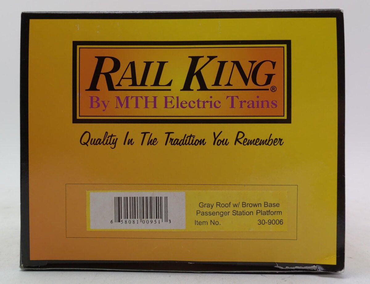 MTH 30-9006 O Gauge Passenger Station Platform (Gray Roof/Brown Base) LN/Box