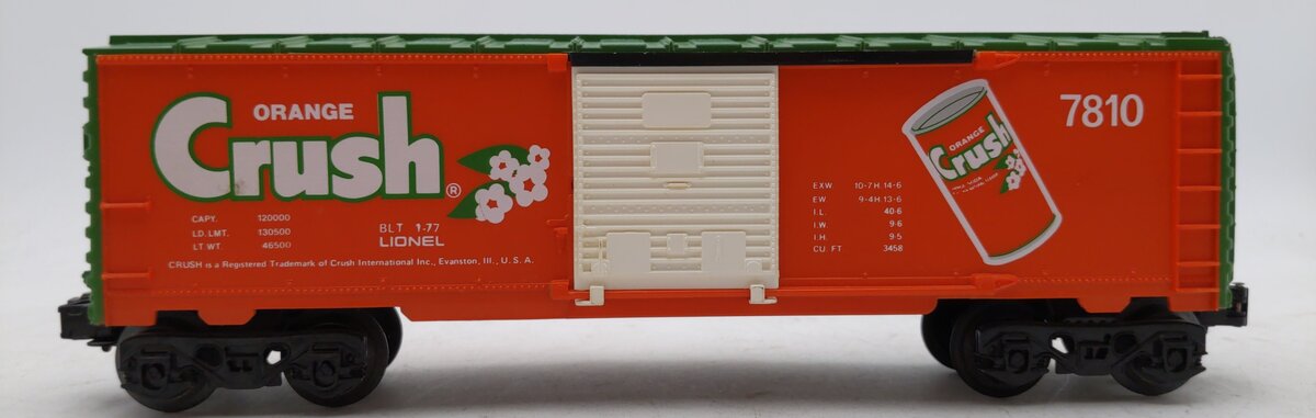 Lionel 6-7810 O Gauge Orange Crush Boxcar LN/Box