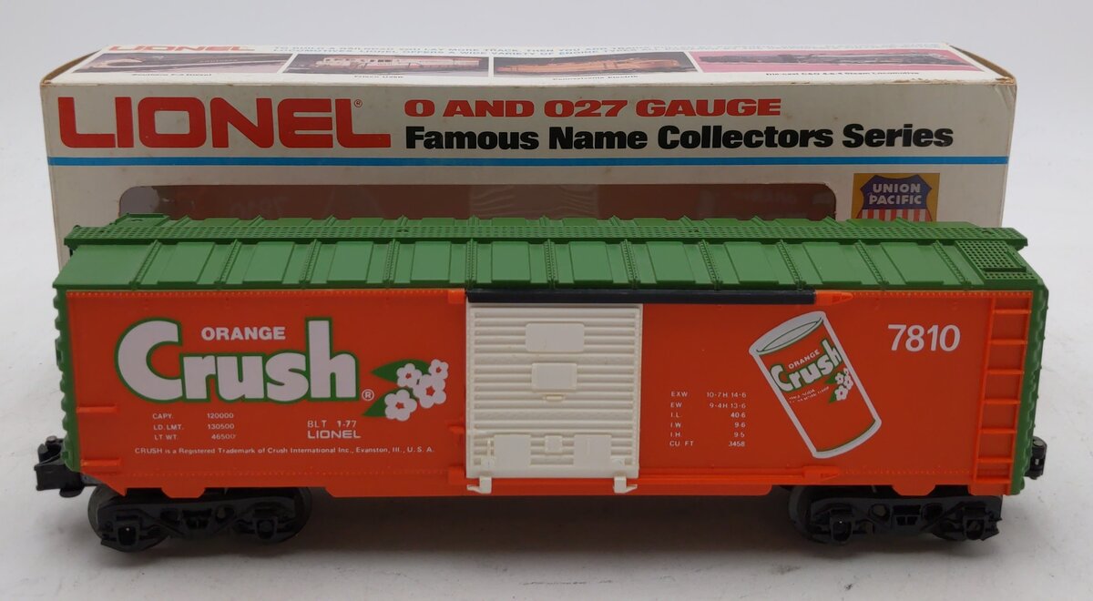 Lionel 6-7810 O Gauge Orange Crush Boxcar LN/Box