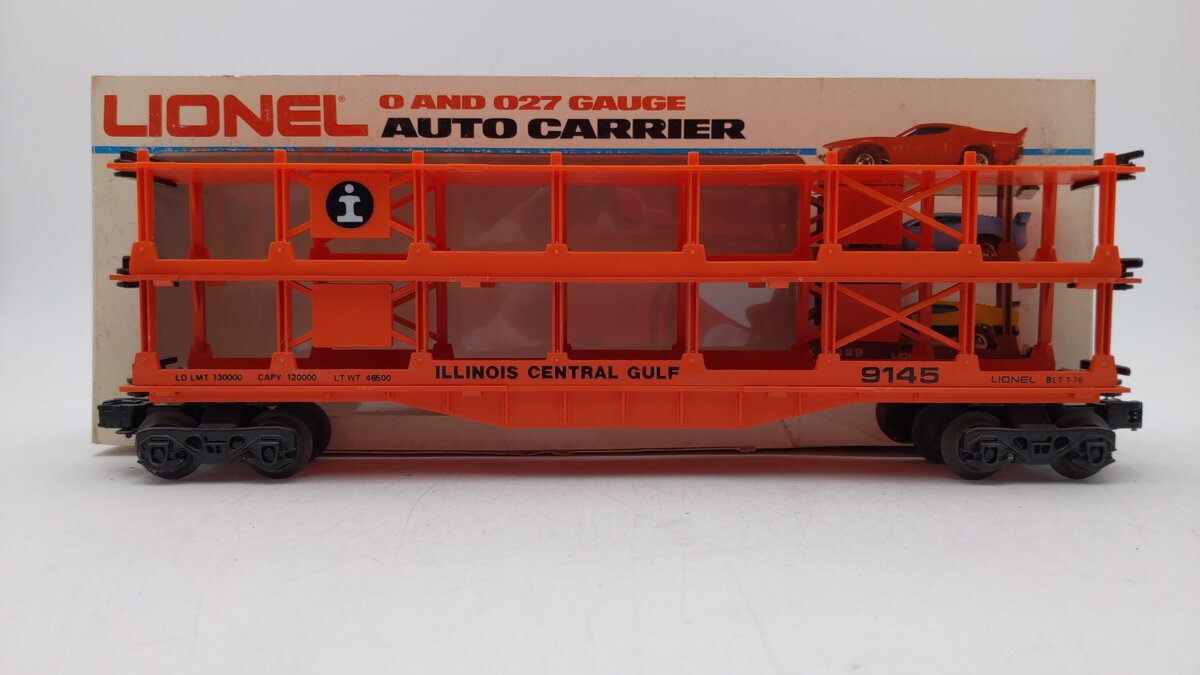 Lionel 6-9145 O Gauge Illinois Central Gulf 3-Tier Auto Carrier Car LN/Box