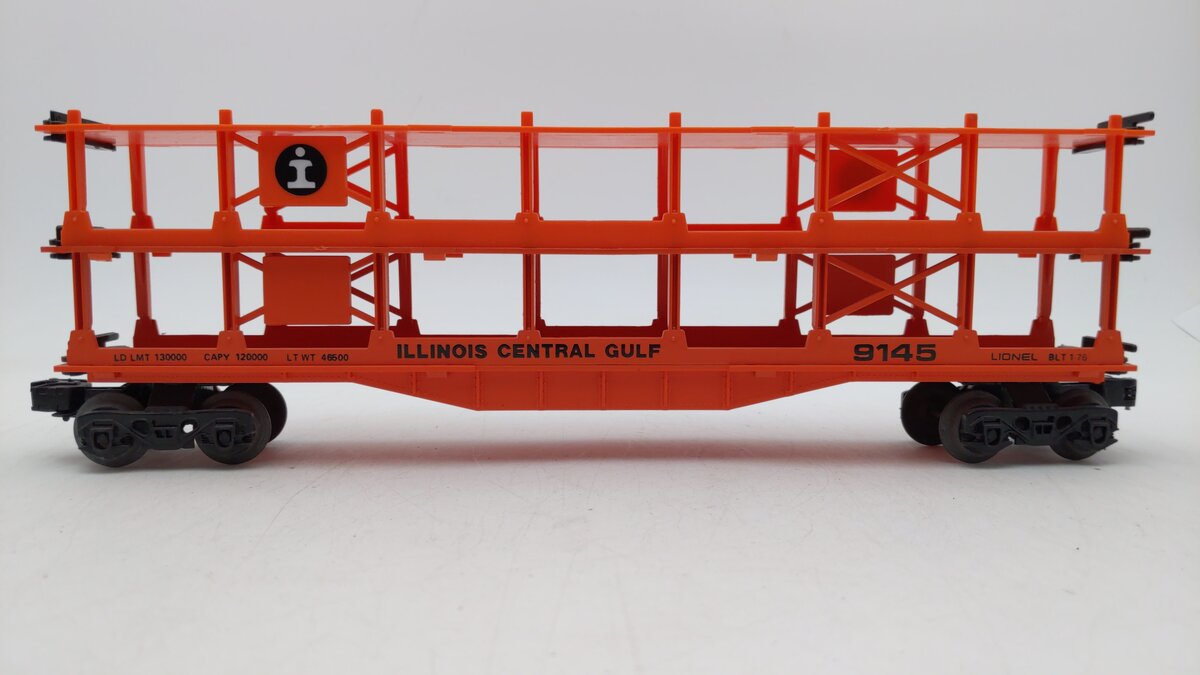 Lionel 6-9145 O Gauge Illinois Central Gulf 3-Tier Auto Carrier Car LN/Box