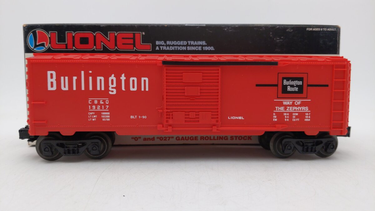 Lionel 6-19217 O Gauge Burlington Boxcar EX/Box
