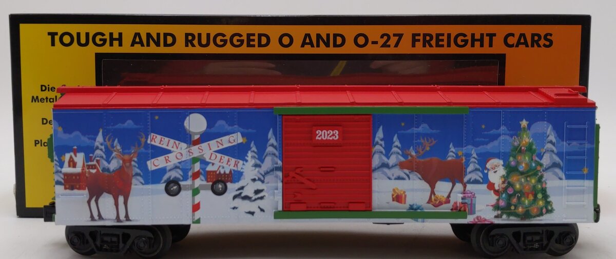 MTH 30-71155 O Christmas RailKing Boxcar w/Blinking LEDs #2023