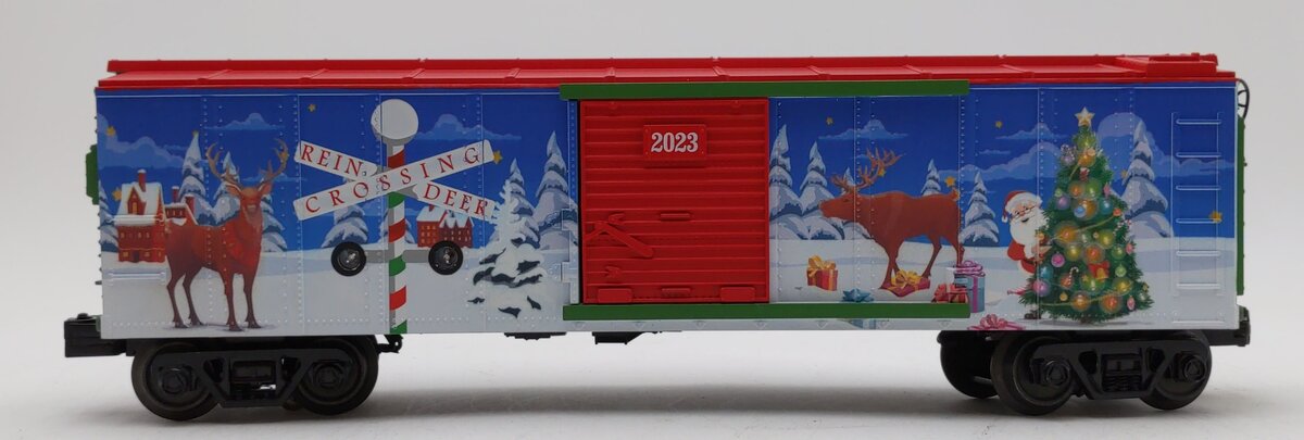 MTH 30-71155 O Christmas RailKing Boxcar w/Blinking LEDs #2023