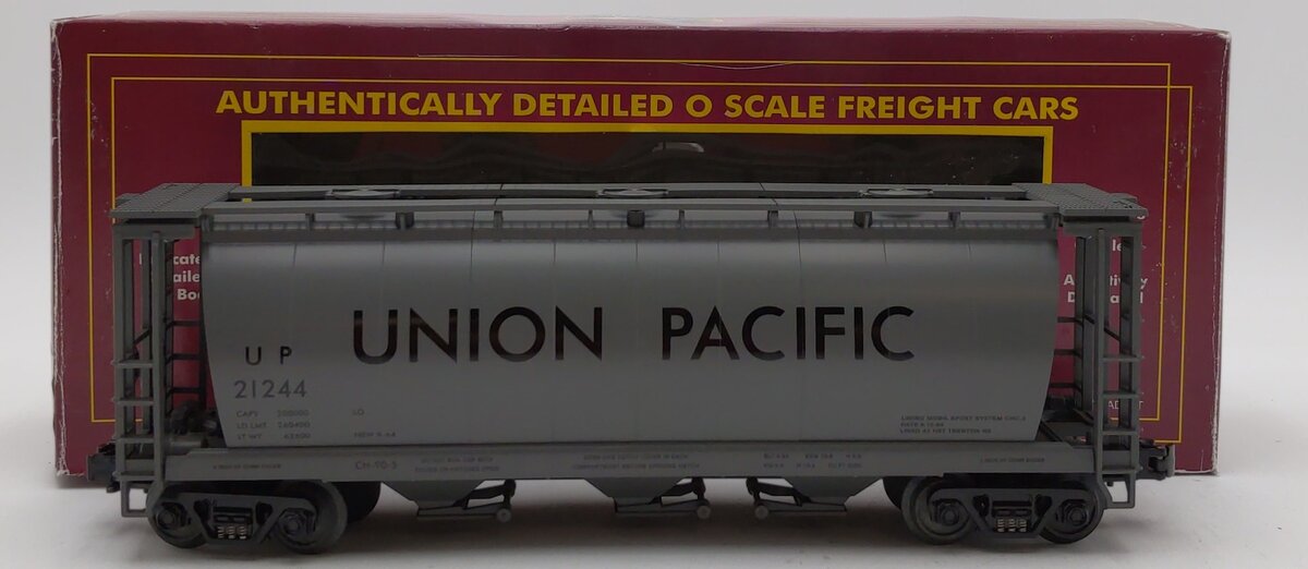 MTH 20-97417 O Gauge Union Pacific Cylindrical 3-Bay Hopper #21244 LN/Box