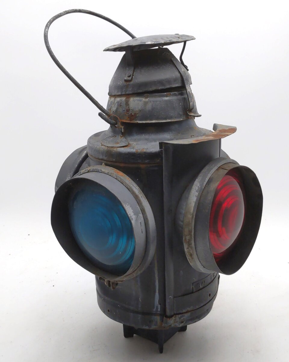Dressel Vintage St. Louis Handlan 4-Way Railroad Switch Marker Lantern