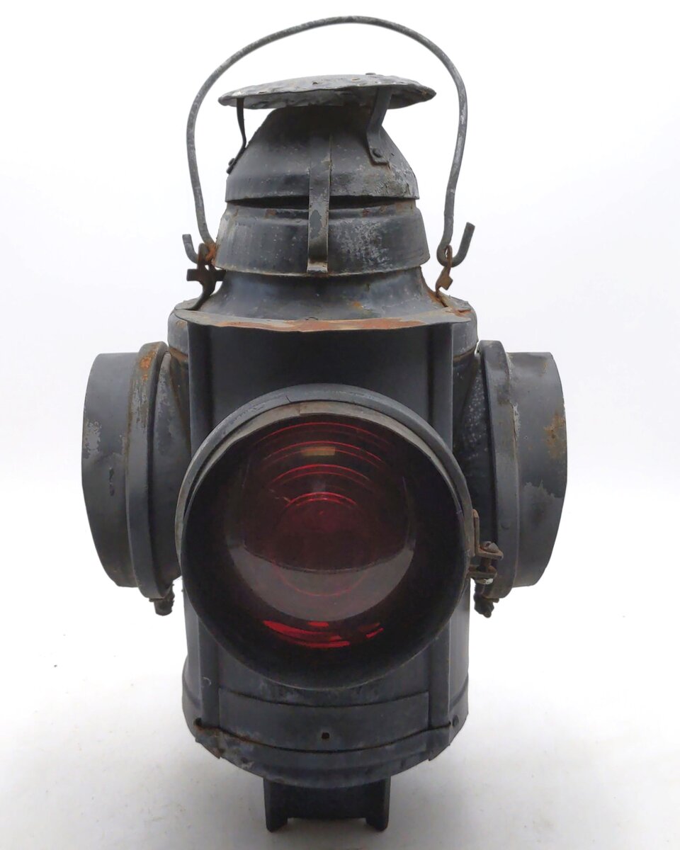 Dressel Vintage St. Louis Handlan 4-Way Railroad Switch Marker Lantern