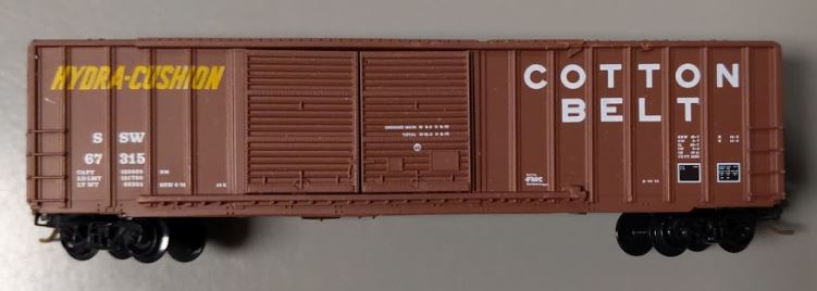 Micro-Trains 03000060 N Cotton Belt 50' Double Door Rib Side Boxcar #67315