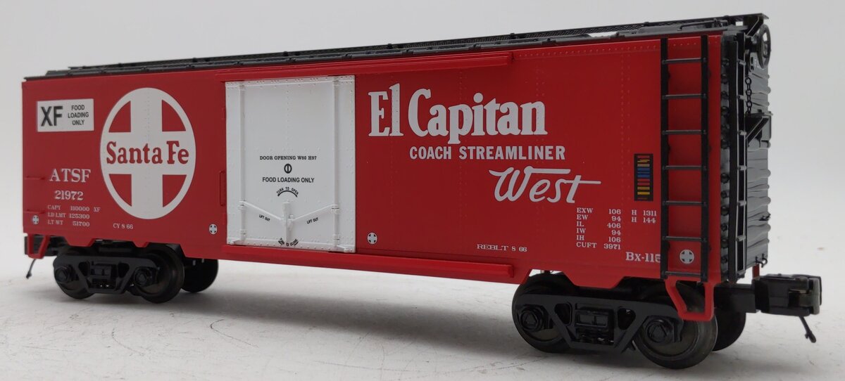 MTH 20-94231 O Gauge Atchison Topeka Santa Fe Operating Reefer Car #21972