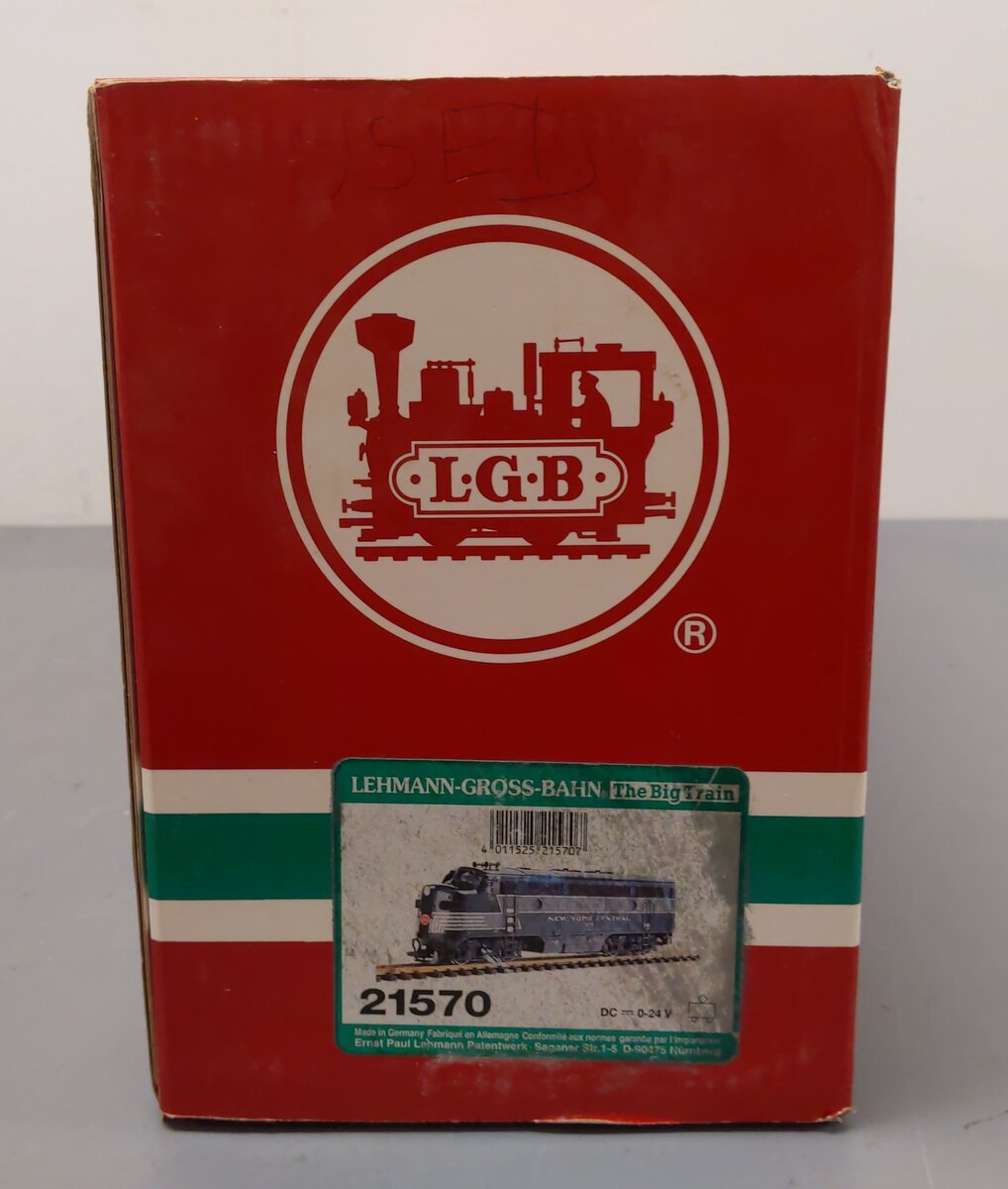LGB 21570 G Gauge New York Central F7 A Unit Diesel Locomotive #1650 LN/Box