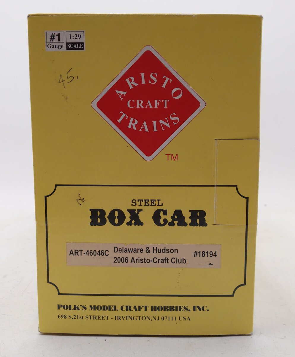 Aristo-Craft 46046C G Delaware & Hudson Steel Boxcar #18194 LN/Box