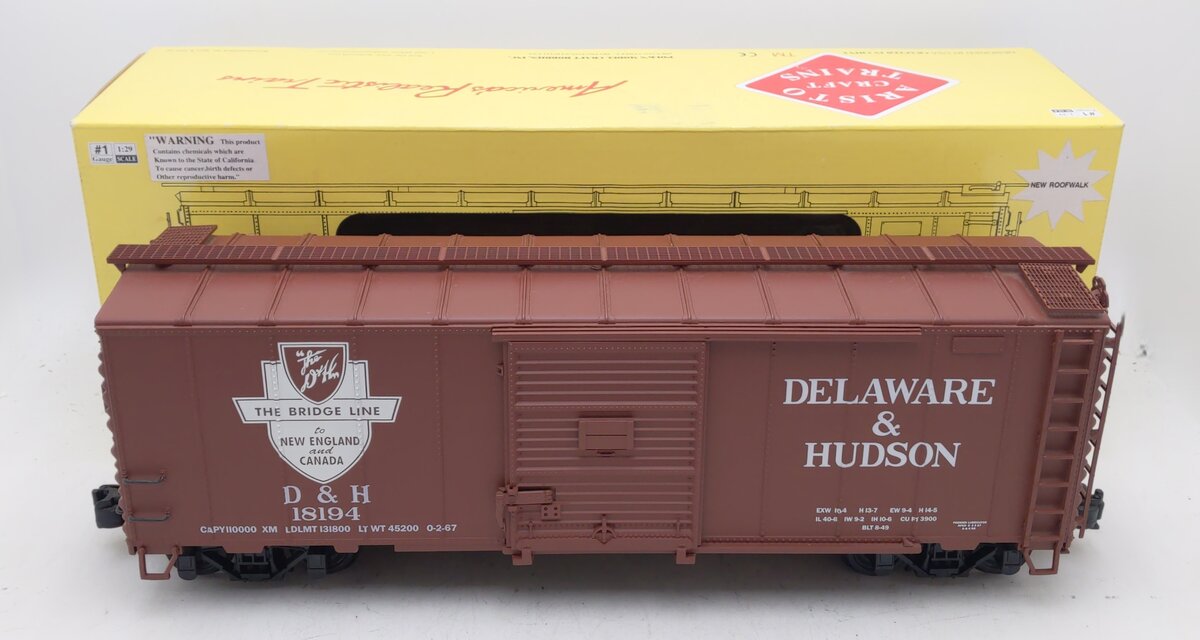 Aristo-Craft 46046C G Delaware & Hudson Steel Boxcar #18194 LN/Box