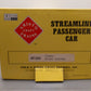 Aristo-Craft 32303 G Scale NYC "Morgan Lewis" Streamlined Coach (Metal Wheels) LN/Box