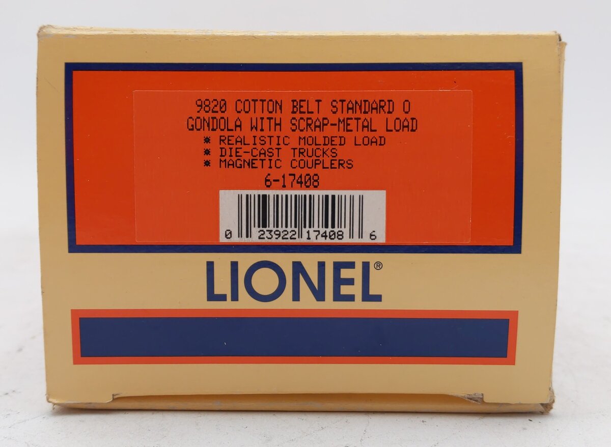 Lionel 6-17408 O Gauge Cotton Belt Gondola with Scrap Load #9820 LN/Box
