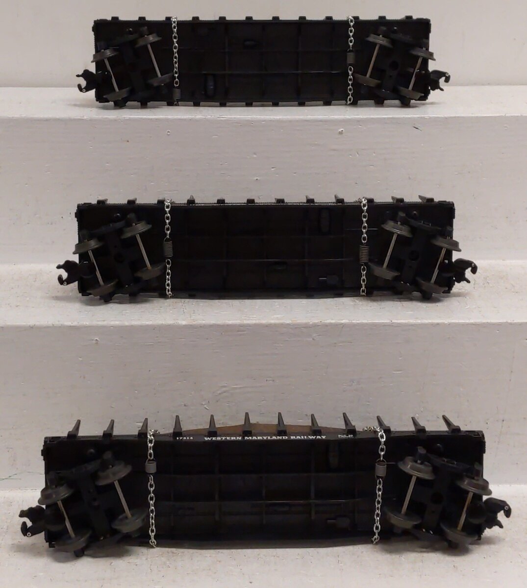 Lionel 6-17511 O Gauge Western Maryland Log Cars with Real Logs (Set of 3) EX/Box