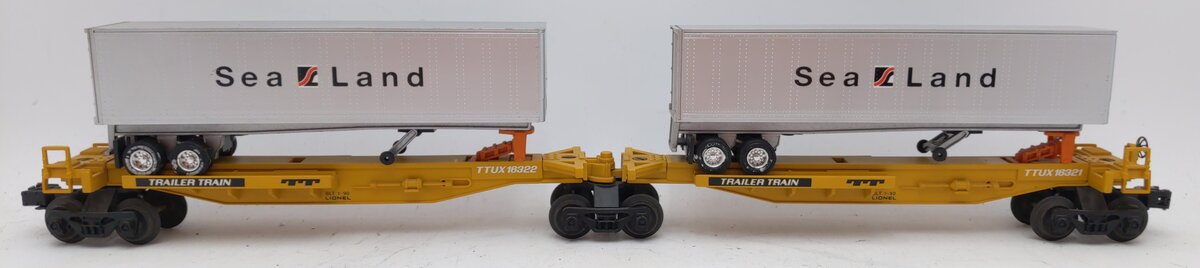 Lionel 6-16322 O Gauge TTUX Flatcar with 2 Sealand Trailers #16321, #16322 EX/Box
