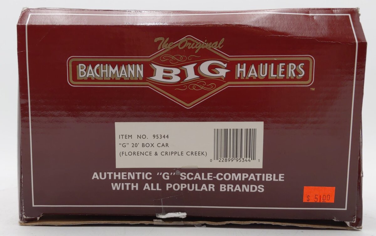 Bachmann 95344 G Scale Florence & Cripple Creek 20' Boxcar #588