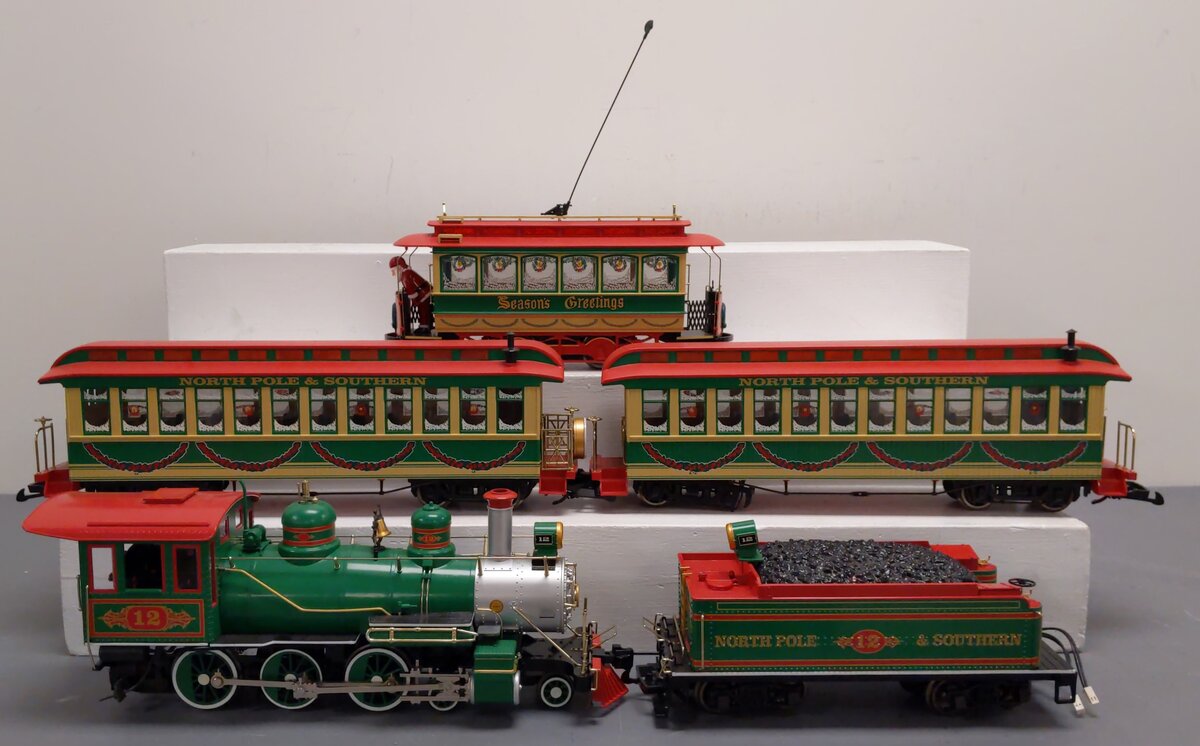 Bachmann 90054 Holiday Special G Gauge Steam Train Set EX