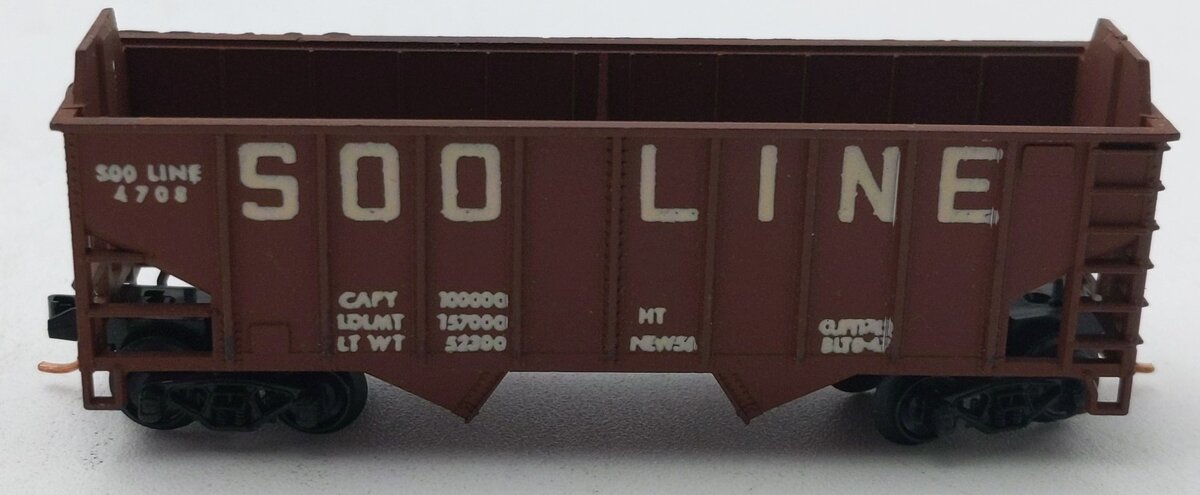Atlas 2241 N-Scale SOO Line 2-Bay Rib Side Arch End Open Hopper #4708 LN/Box